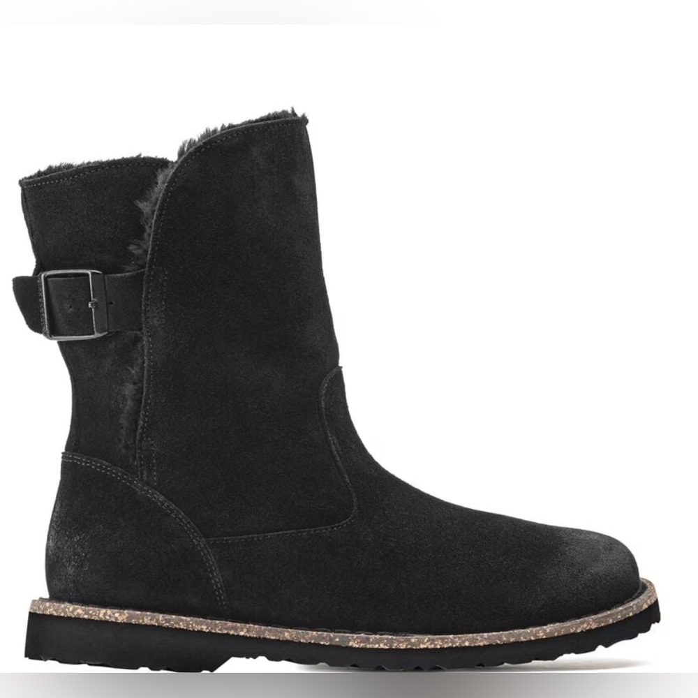 NIB Birkenstock Women’s Uppsala Shearling-Lined Black Ankle Boots 38